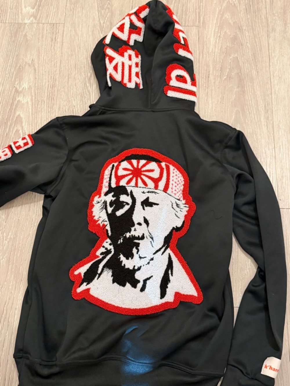 Red and black hoodie